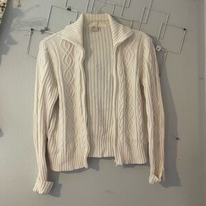 St. John's Bay Cream Cable Knit Cardigan
